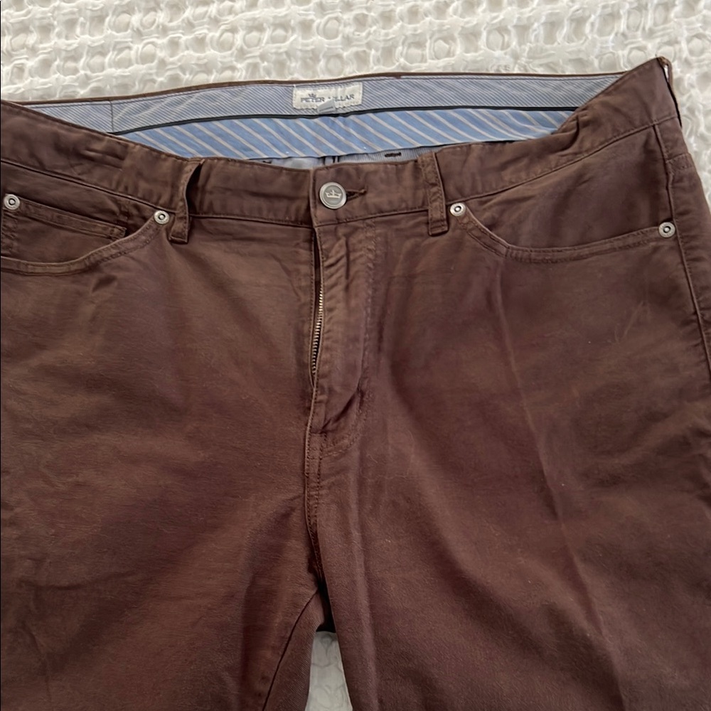Peter Millar men’s brown cotton stretch chinos size 36